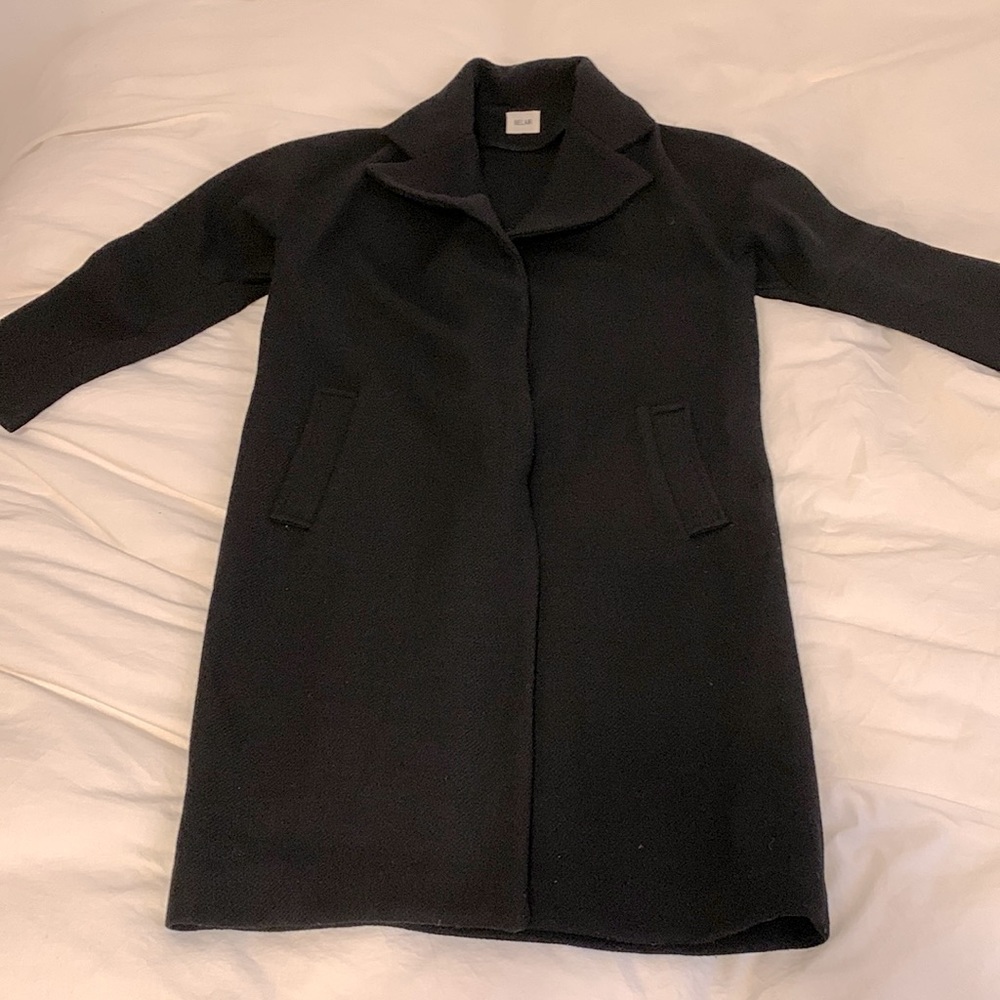 Bel Air black wool pea coat (long) made in France